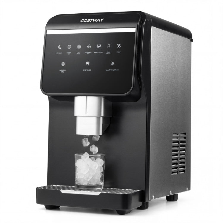80lbs/24H Countertop Ice Maker Nugget Ice Machine with Control Panel a ...