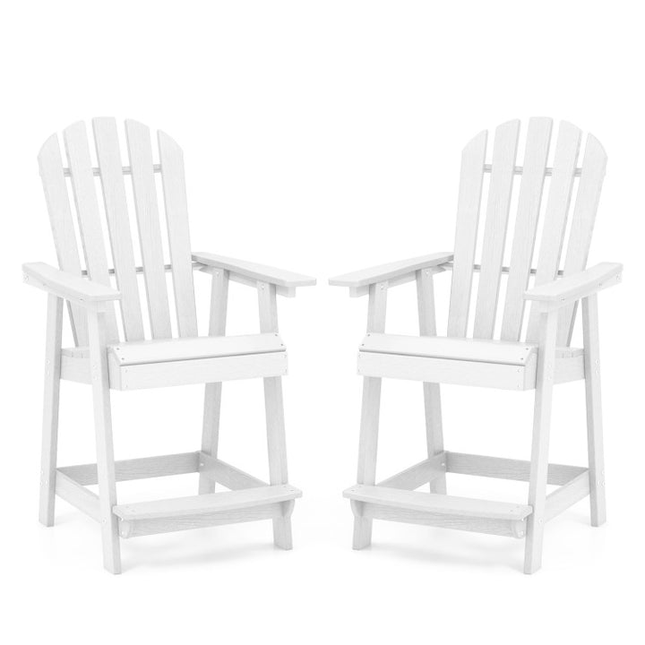 Outdoor HDPE Barstool Patio Dining Chair with Curved Seat and Wide Backrest