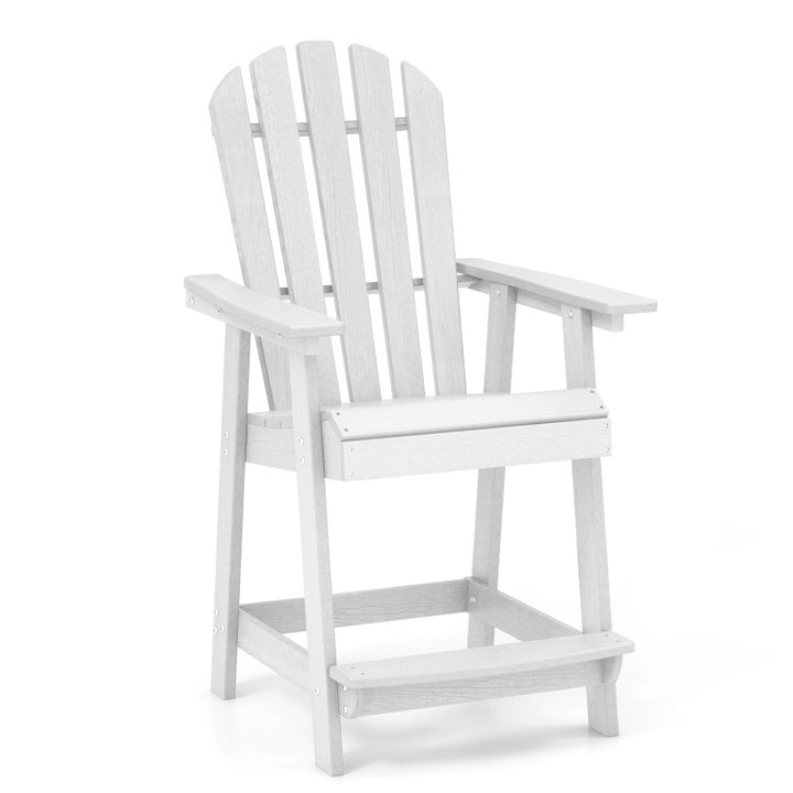 Outdoor HDPE Barstool Patio Dining Chair with Curved Seat and Wide Backrest