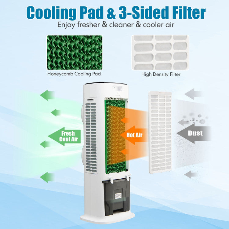 3 in 1 Evaporative Air Cooler Portable Quiet Swamp Cooler with Remote Control and Smart Timer