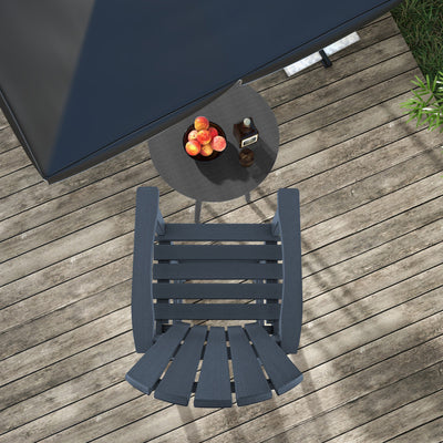 Outdoor HDPE Bar Stool 30 Inches Counter Height Adirondack Chair with Armrests and Footrest for Garden Backyard