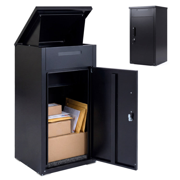 Package Delivery Box with Anti-Theft Board and Lockable Door
