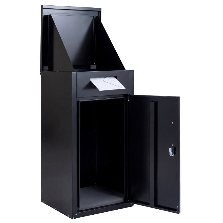 Package Delivery Box with Anti-Theft Board and Lockable Door