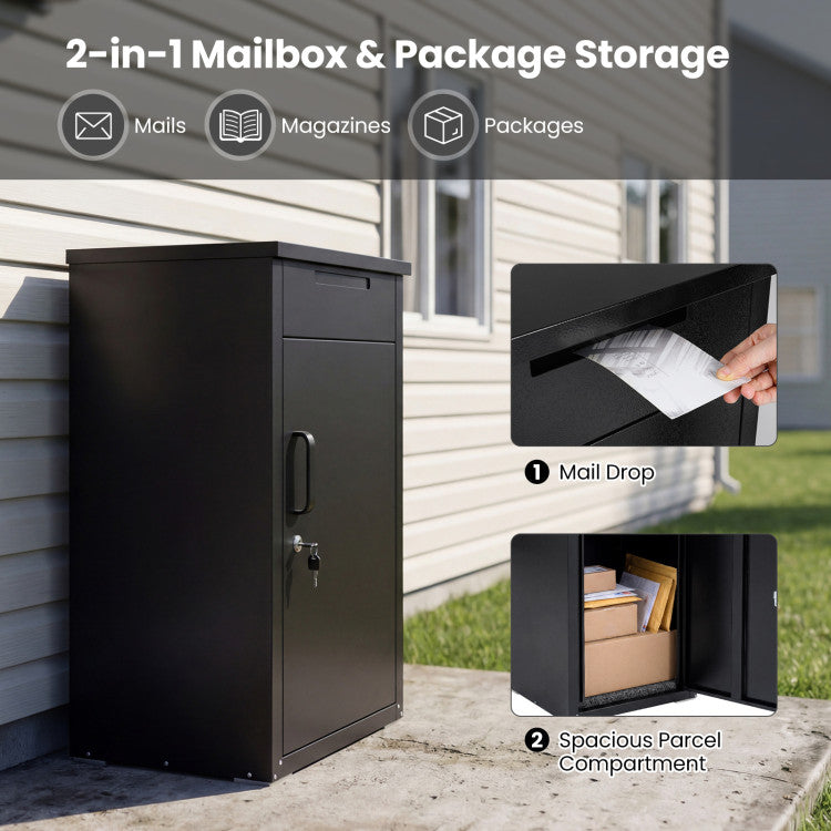 Package Delivery Box with Anti-Theft Board and Lockable Door