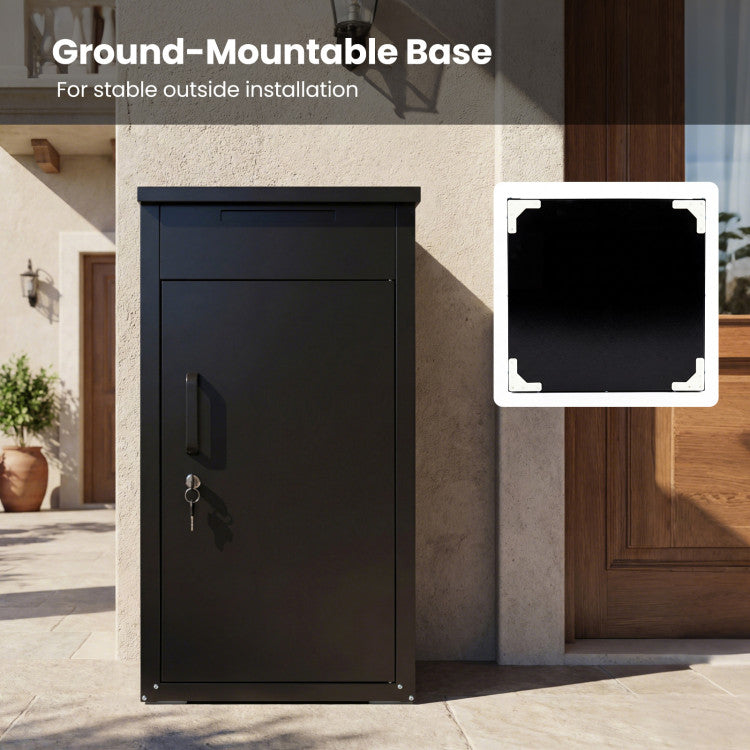 Package Delivery Box with Anti-Theft Board and Lockable Door