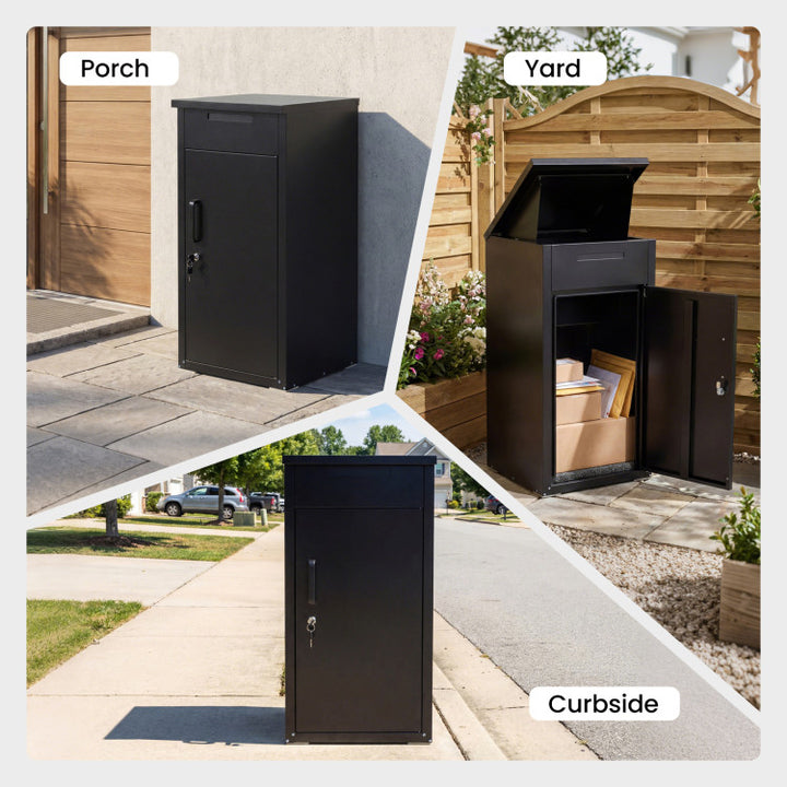 Package Delivery Box with Anti-Theft Board and Lockable Door