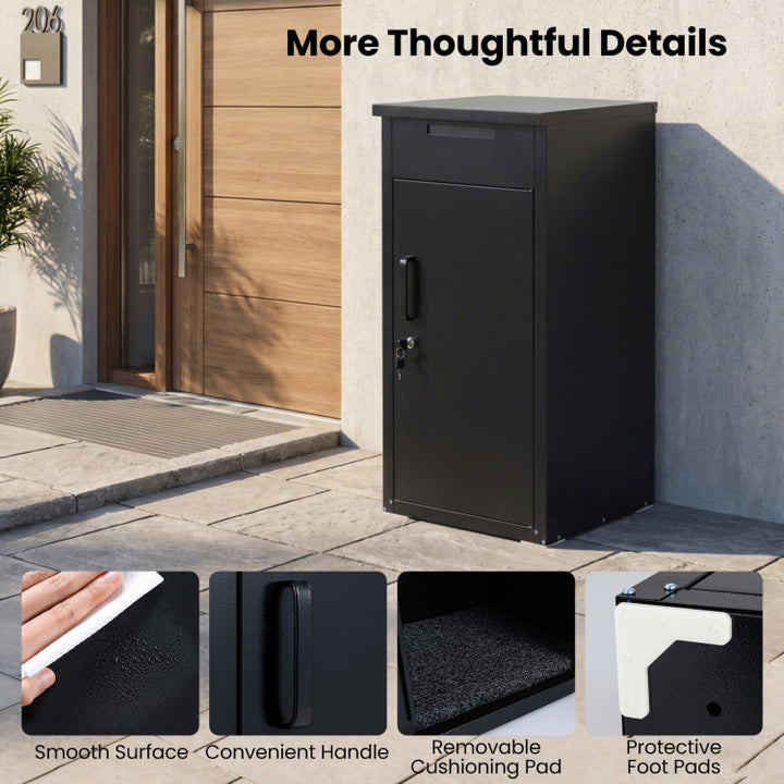 Package Delivery Box with Anti-Theft Board and Lockable Door