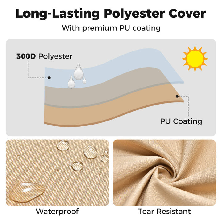 Patio Furniture Cover with Padded Handle and Click-Close Straps