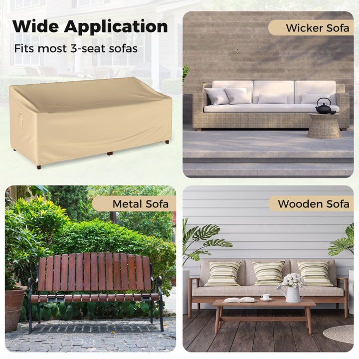 Patio Furniture Cover with Padded Handle and Click-Close Straps