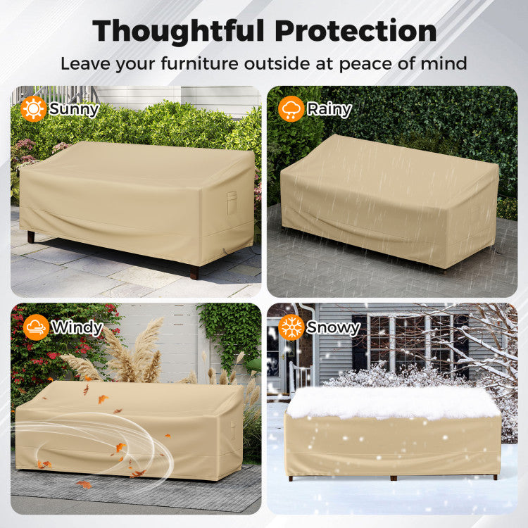 Patio Furniture Cover with Padded Handle and Click-Close Straps