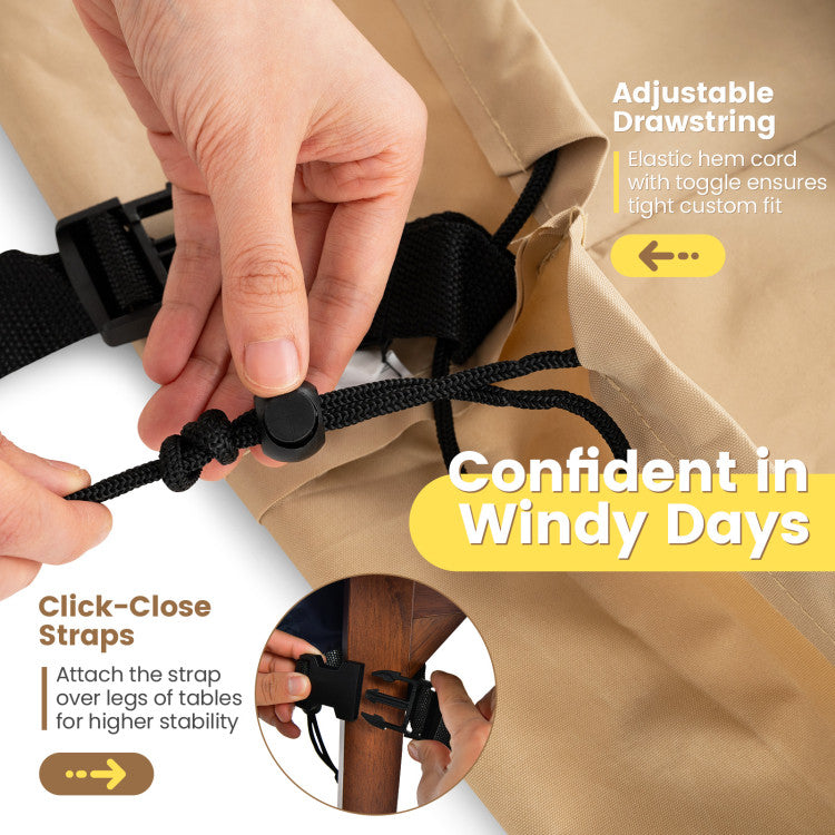 Patio Furniture Cover with Padded Handle and Click-Close Straps