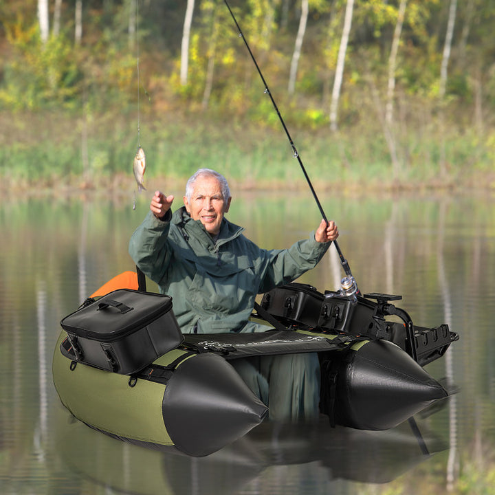 float tube fish finders Portable Fishing Float Tube Inflatable Backpack Belly Boat with Fish F –  Chairliving