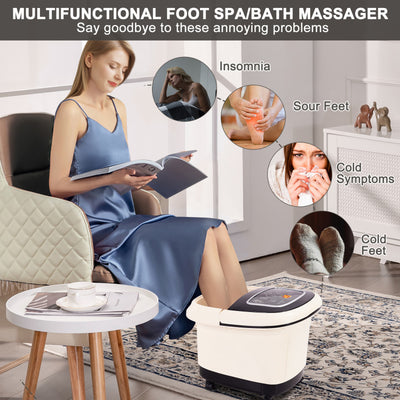 Portable Foot Spa Bath Massager with Remote Control and Heat Vibration