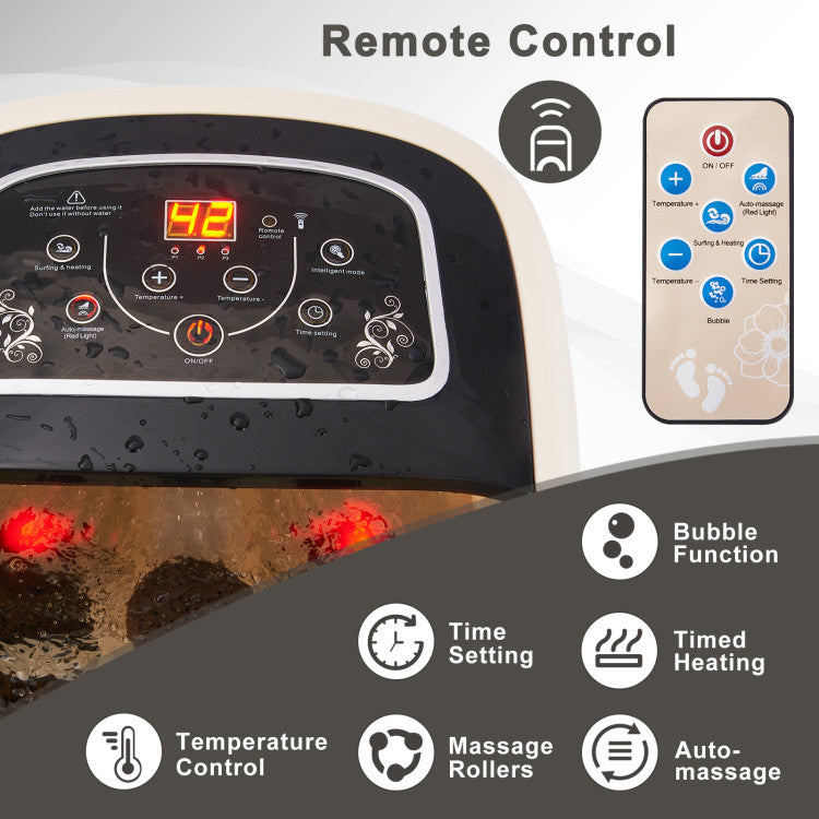 Portable Foot Spa Bath Massager with Remote Control and Heat Vibration