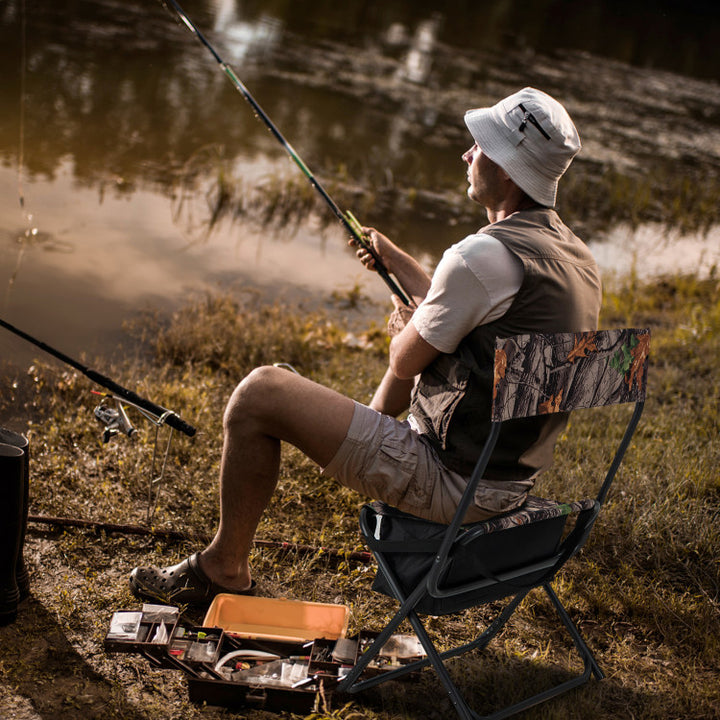 Portable Hunting Chair Foldable Blind Stool with Storage Bag and Carry Strap for Camping Hiking