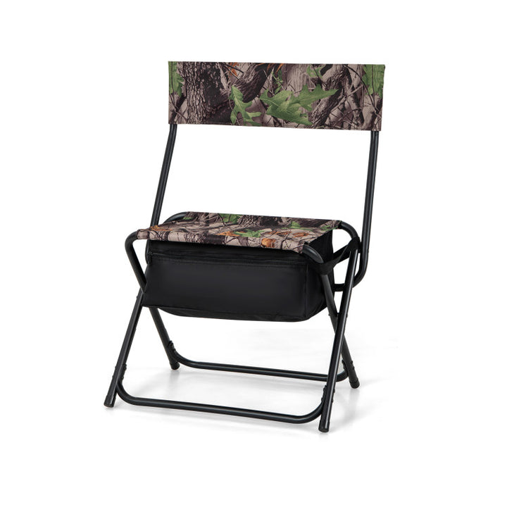 Portable Hunting Chair Foldable Blind Stool with Storage Bag and Carry Strap for Camping Hiking