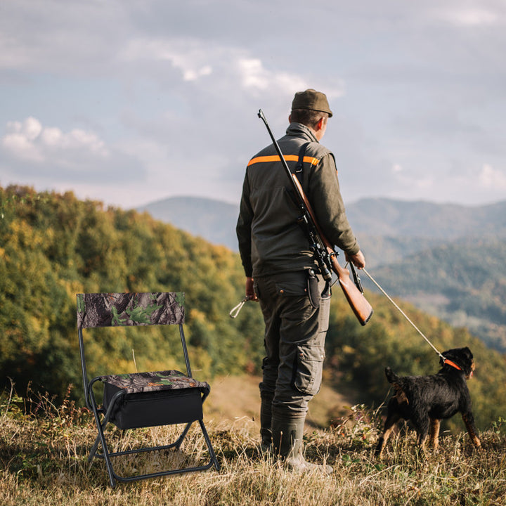 Portable Hunting Chair Foldable Blind Stool with Storage Bag and Carry Strap for Camping Hiking