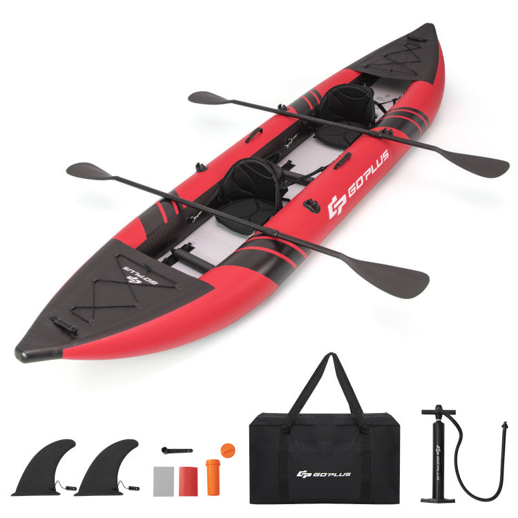 Portable Inflatable Kayak 2-Person Touring Kayaks Set with Aluminium Paddles and Carry Bag