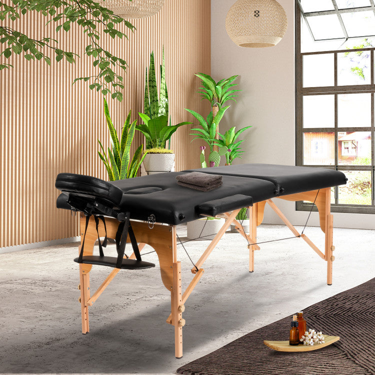 Portable Massage Table Lash Bed Height Adjustable Spa Bed Foldable Facial Salon Tattoo Table with Carry Case