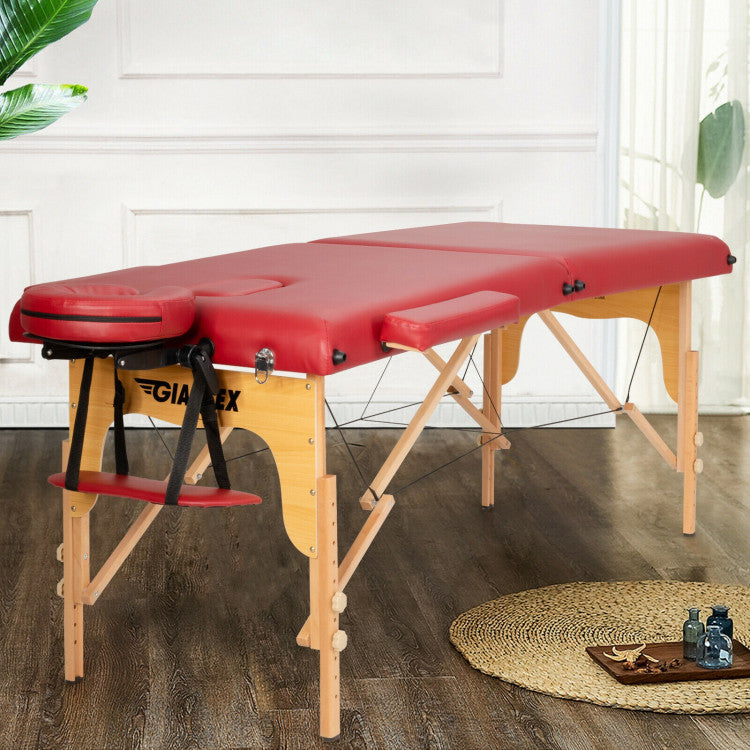 Portable Massage Table Lash Bed Height Adjustable Spa Bed Foldable Facial Salon Tattoo Table with Carry Case