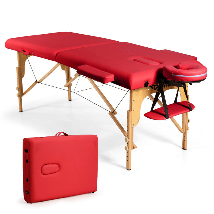 Portable Massage Table Lash Bed Height Adjustable Spa Bed Foldable Facial Salon Tattoo Table with Carry Case