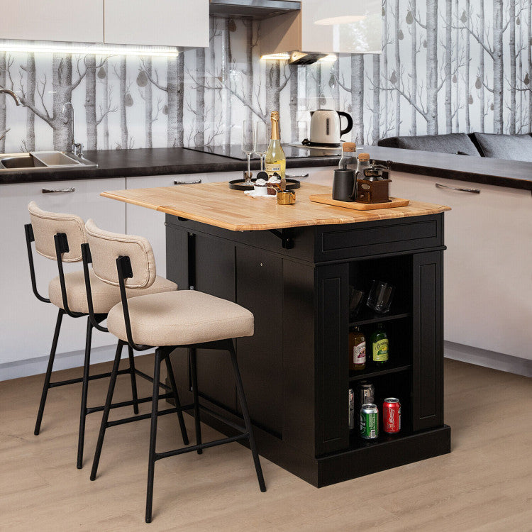 Kitchen Island Kitchen Storage Cabinet with Drawers and 3-level Adjustable Shelves