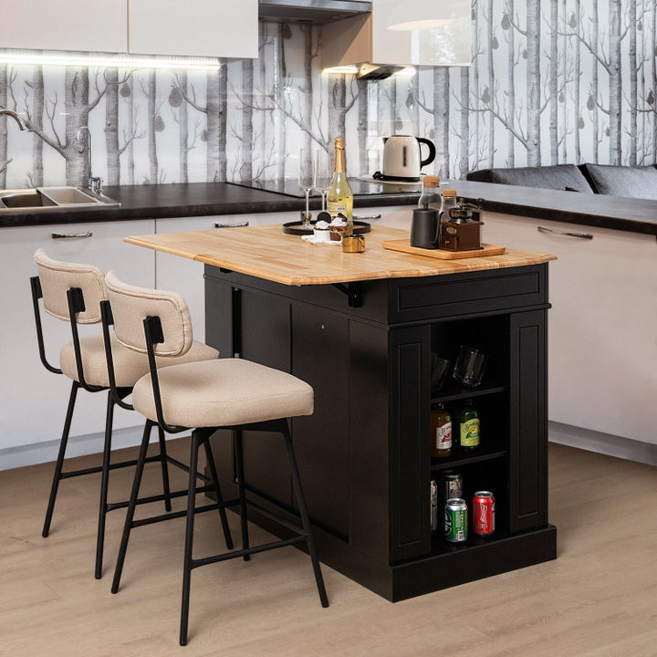 Kitchen Island Kitchen Storage Cabinet with Drawers and 3-level Adjustable Shelves