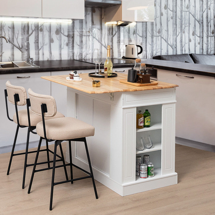 Kitchen Island Kitchen Storage Cabinet with Drawers and 3-level Adjustable Shelves