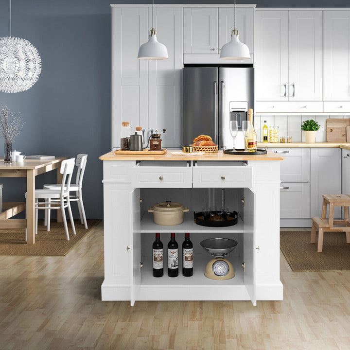 Kitchen Island Kitchen Storage Cabinet with Drawers and 3-level Adjustable Shelves