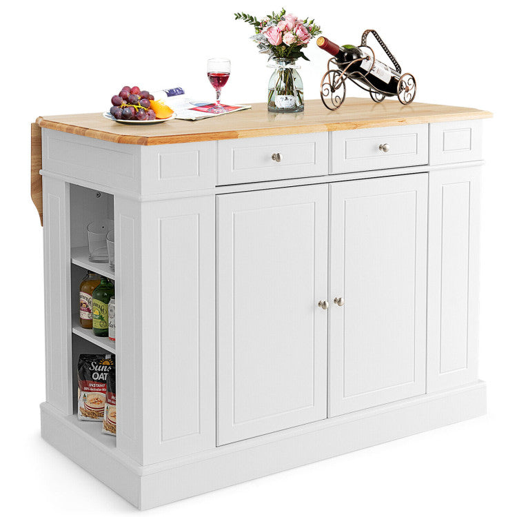 Kitchen Island Kitchen Storage Cabinet with Drawers and 3-level Adjustable Shelves