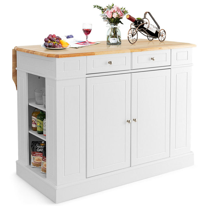 Kitchen Island Kitchen Storage Cabinet with Drawers and 3-level Adjustable Shelves