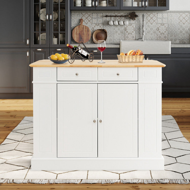Kitchen Island Kitchen Storage Cabinet with Drawers and 3-level Adjustable Shelves