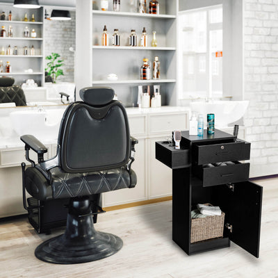Salon Station Storage Cabinet Beauty Organizer Barber Stations Spa Stylist Hairdressing Equipment with Hair Dryer Holders and Drawers