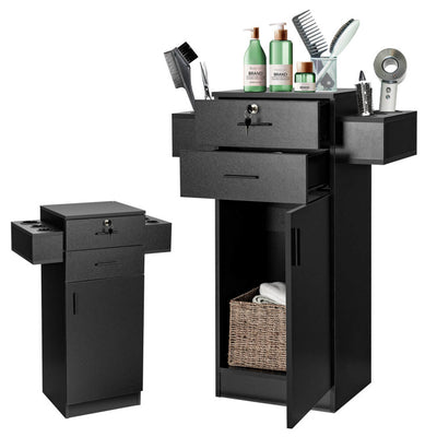 Salon Station Storage Cabinet Beauty Organizer Barber Stations Spa Stylist Hairdressing Equipment with Hair Dryer Holders and Drawers