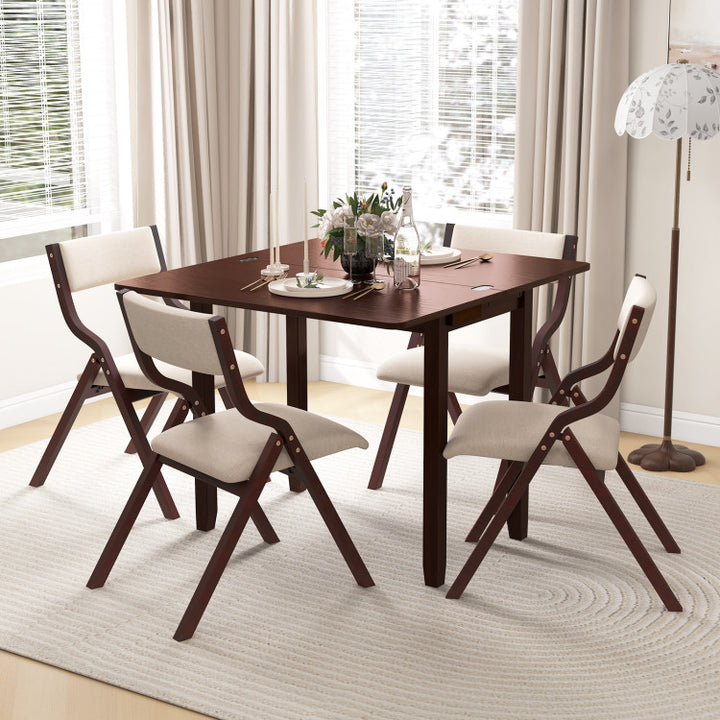 Collapsible dining table with chairs sales