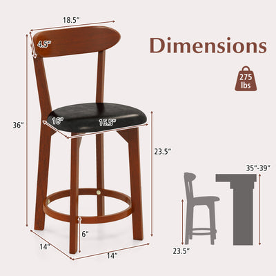 Set of 2 Modern Armless Upholstered Cushioned Seat Island Dining Chairs for Kitchen