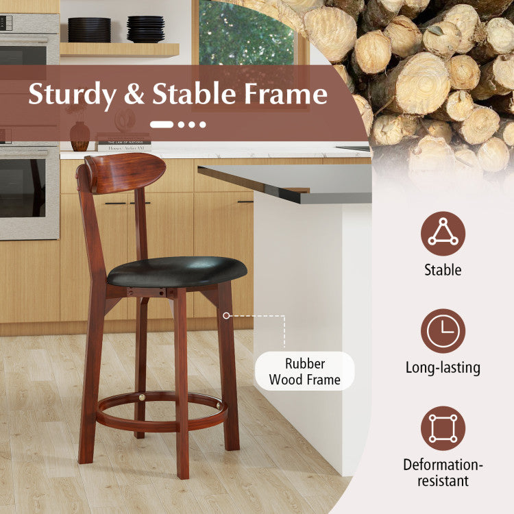 Set of 2 Modern Armless Upholstered Cushioned Seat Island Dining Chairs for Kitchen