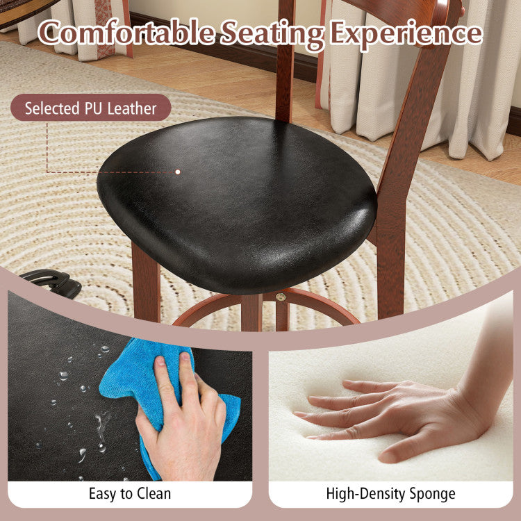 Set of 2 Modern Armless Upholstered Cushioned Seat Island Dining Chairs for Kitchen