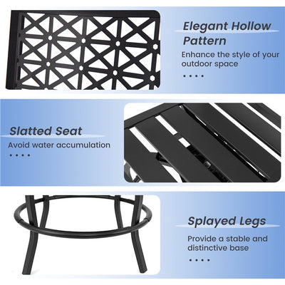 Set of 2 Patio Swivel Bar Stools Outdoor Bar Height Chairs with Soft Cushions and Steel Frame