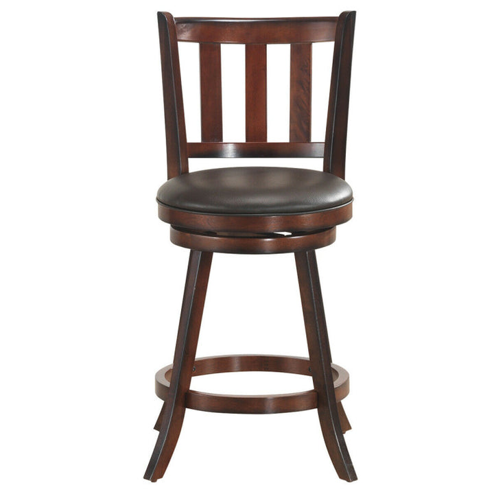 Set of 2 Bar Stools Counter Height Dining Chair 360 Degree Swivel Barstool Set with Cushion