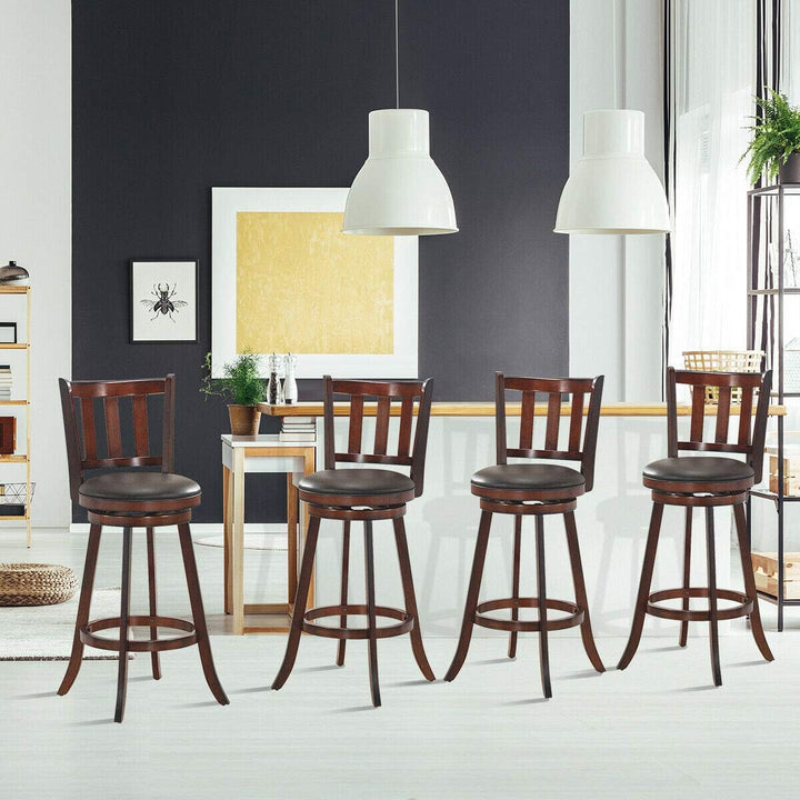 Set of 2 Bar Stools Counter Height Dining Chair 360 Degree Swivel Barstool Set with Cushion