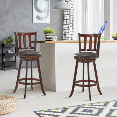 Set of 2 Bar Stools Counter Height Dining Chair 360 Degree Swivel Barstool Set with Cushion