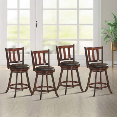 Set of 2 Bar Stools Counter Height Dining Chair 360 Degree Swivel Barstool Set with Cushion