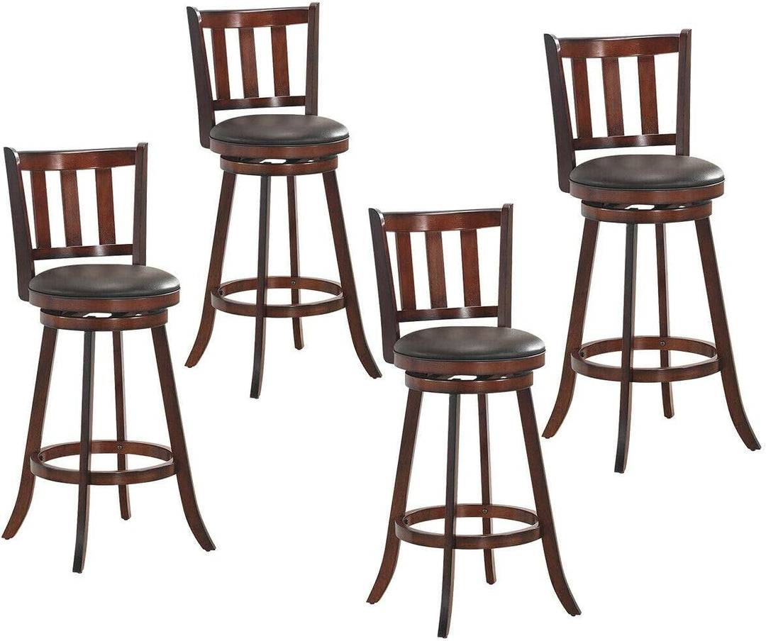 Set of 2 Bar Stools Counter Height Dining Chair 360 Degree Swivel Barstool Set with Cushion