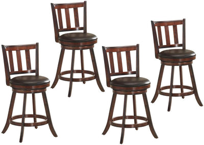 Set of 2 Bar Stools Counter Height Dining Chair 360 Degree Swivel Barstool Set with Cushion