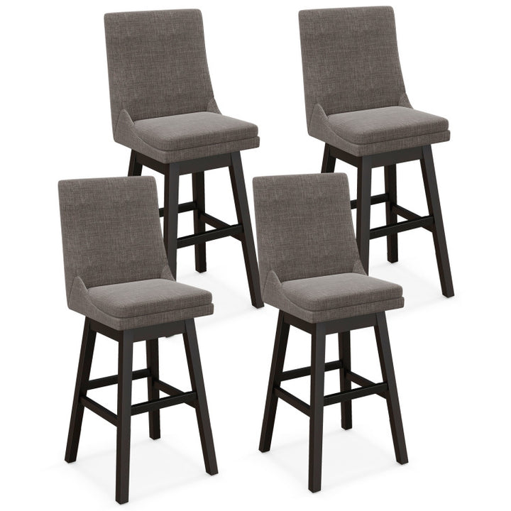 Set of 2 Counter Height Barstools 360° Swivel Bar Stool Seat Dining Chairs with Footrest and Cushion