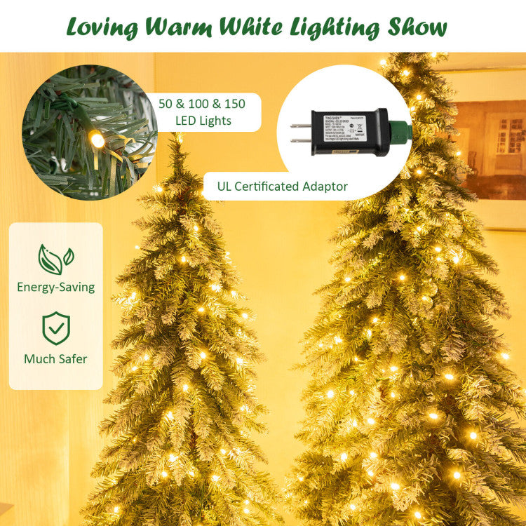 Set of 3 Pre-Lit Christmas Tree with LED lights