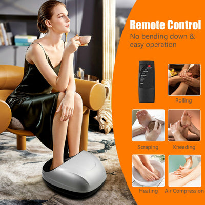 Shiatsu Foot Massager Adjustable Intensity Footspa Massage Machine with Remote Control and Auto-off Timer Function