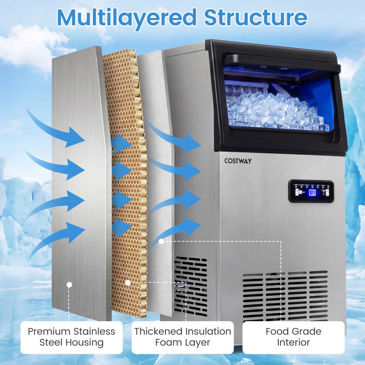Stainless Steel Commercial Ice Maker 110 lbs/24H