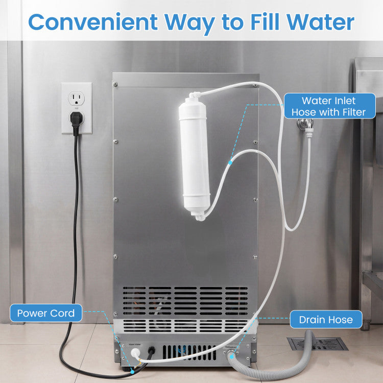 Stainless Steel Commercial Ice Maker 110 lbs/24H